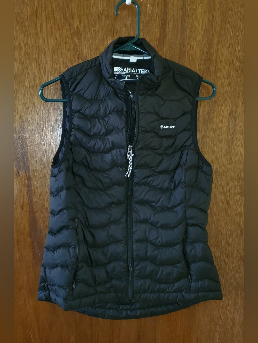 Ariat Black Quilted Down Lightweight Vest Sz Small